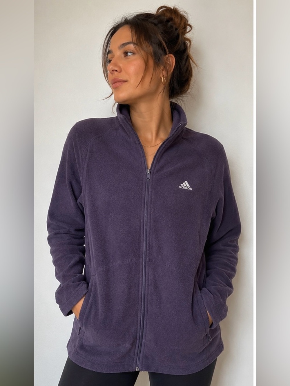 Adidas GOLF Full Zip Jacket Women’s XL Plum Purple Mock Neck